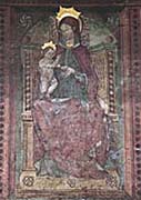 Dipinto Madonna in tronco con Bambino